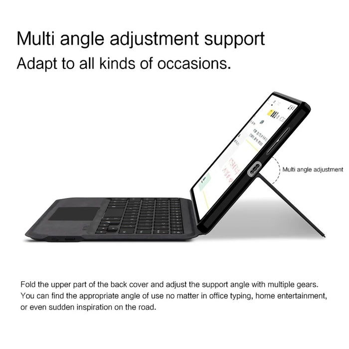 For Lenovo Legion Y700 (Gen 5) Leather Case + Touchpad Bluetooth-Compatible Keyboard with Backlit - Black - 7