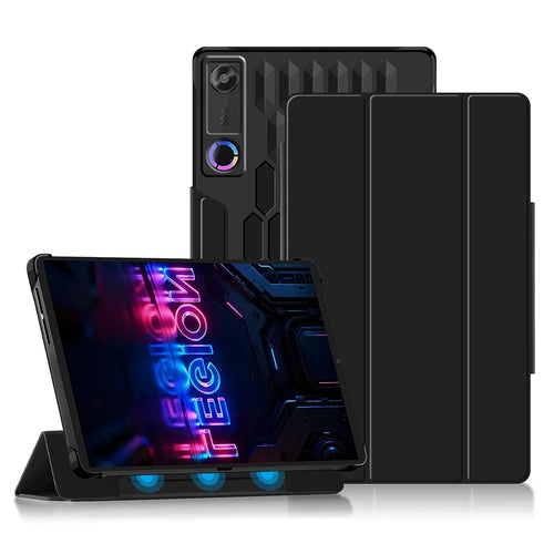 For Lenovo Legion Y700 (Gen 5) Case Stand PC PU Leather Magnetic Detachable Tablet Cover - Black - 1