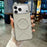 For iPhone 17 Pro Max Magnetic Case X-Patterned TPU PU Leather PC Anti-Drop Phone Cover - Grey - 2