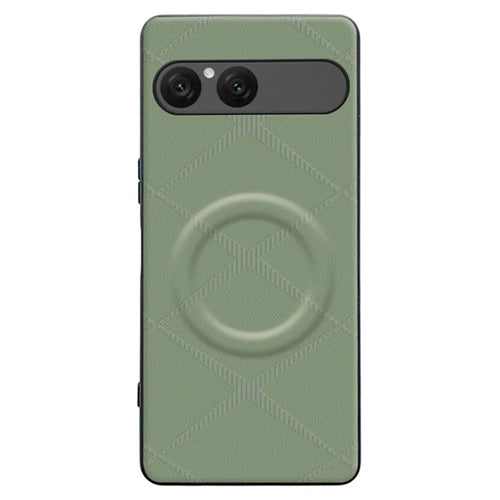For Sony Xperia 10 VII Magnetic Case X-Patterned TPU PU Leather PC Anti-Drop Phone Cover - Green - 1