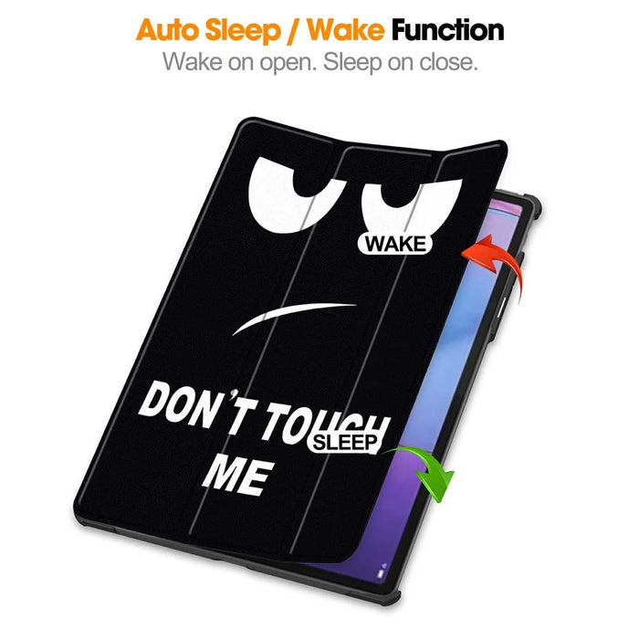 For Lenovo Idea Tab Pro Gen 2 Case Tri-fold Stand Pattern Print Leather Tablet Cover - Don't Touch Me - 4