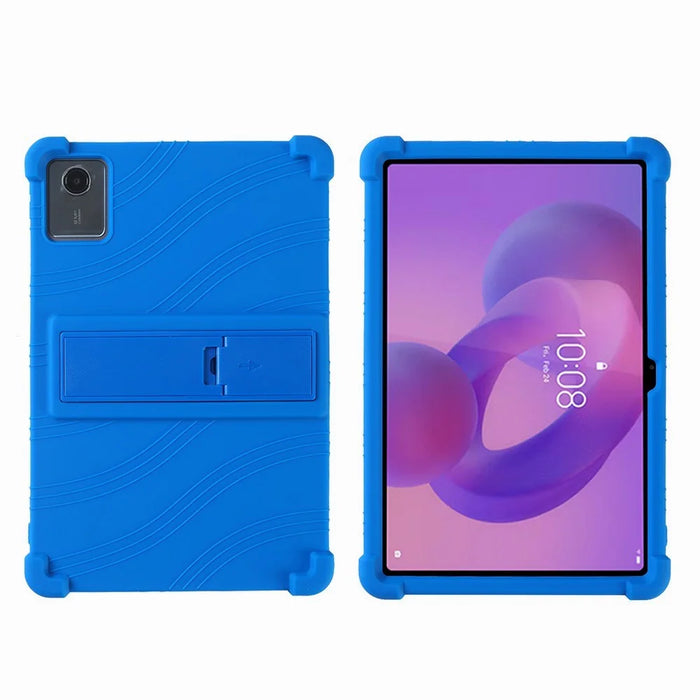 Tablet Case For Lenovo Tab K11 Gen 2  /  Idea Tab / Motorola Moto Pad 60 Neo Adjustable Kickstand Silicone Tablet Protective Cover - Dark Blue - 1