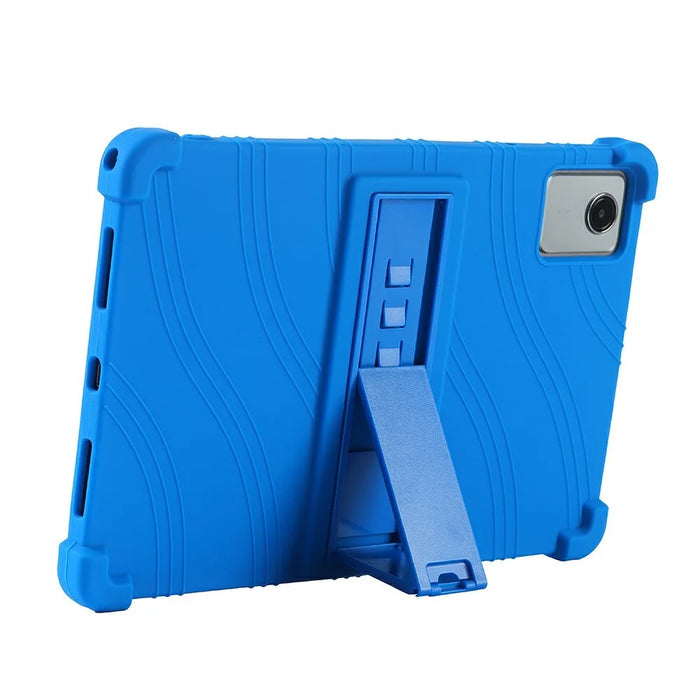 Tablet Case For Lenovo Tab K11 Gen 2  /  Idea Tab / Motorola Moto Pad 60 Neo Adjustable Kickstand Silicone Tablet Protective Cover - Dark Blue - 2