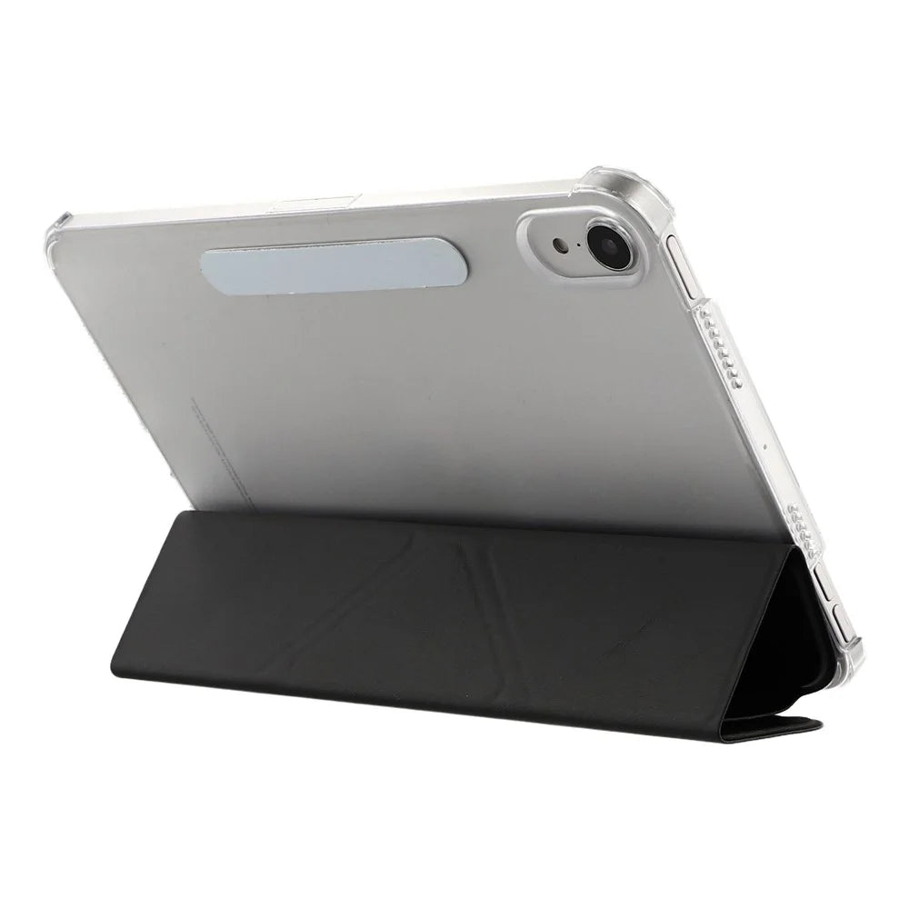 Case for iPad mini (2024)  /  (2021) Clear Hard Shell with Pencil Holder Smart Sleep Wake Stand Protective Cover - Black - 3