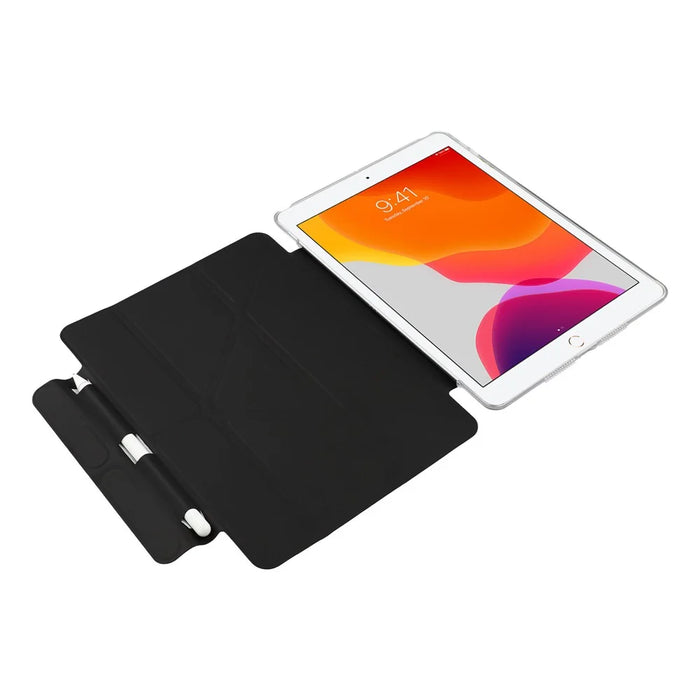 Case for iPad 10.2 (2021)  /  (2020)  /  (2019) Clear Hard Shell with Pencil Holder Smart Sleep Wake Stand Protective Cover - Black - 2