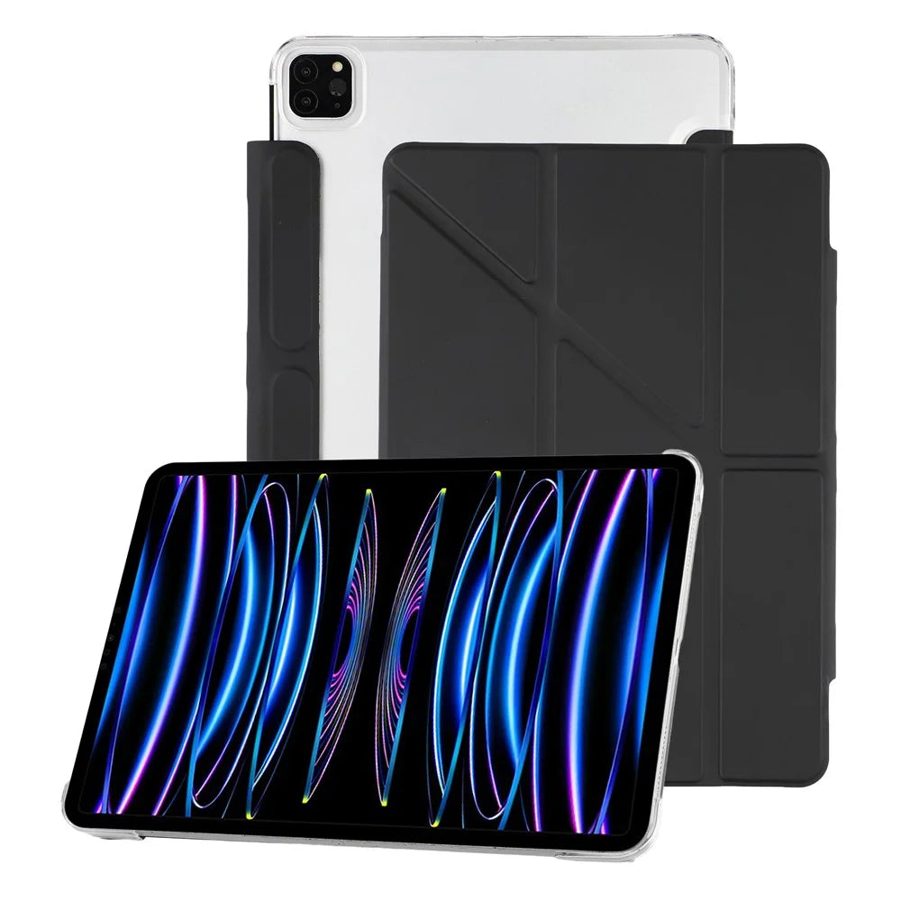 Case for iPad Pro 11 (2022)  /  (2021)  /  (2018)  /  (2010) Clear Hard Shell with Pencil Holder Smart Sleep Wake Stand Protective Cover - Black - 1