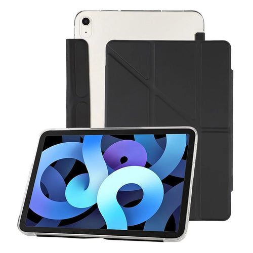 Case for iPad Air 11 (2026)  /  (2025)  /  (2024)  /  Air (2022)  /  Air (2020) Clear Hard Shell with Pencil Holder Smart Sleep Wake Stand Protective Cover - Black - 1