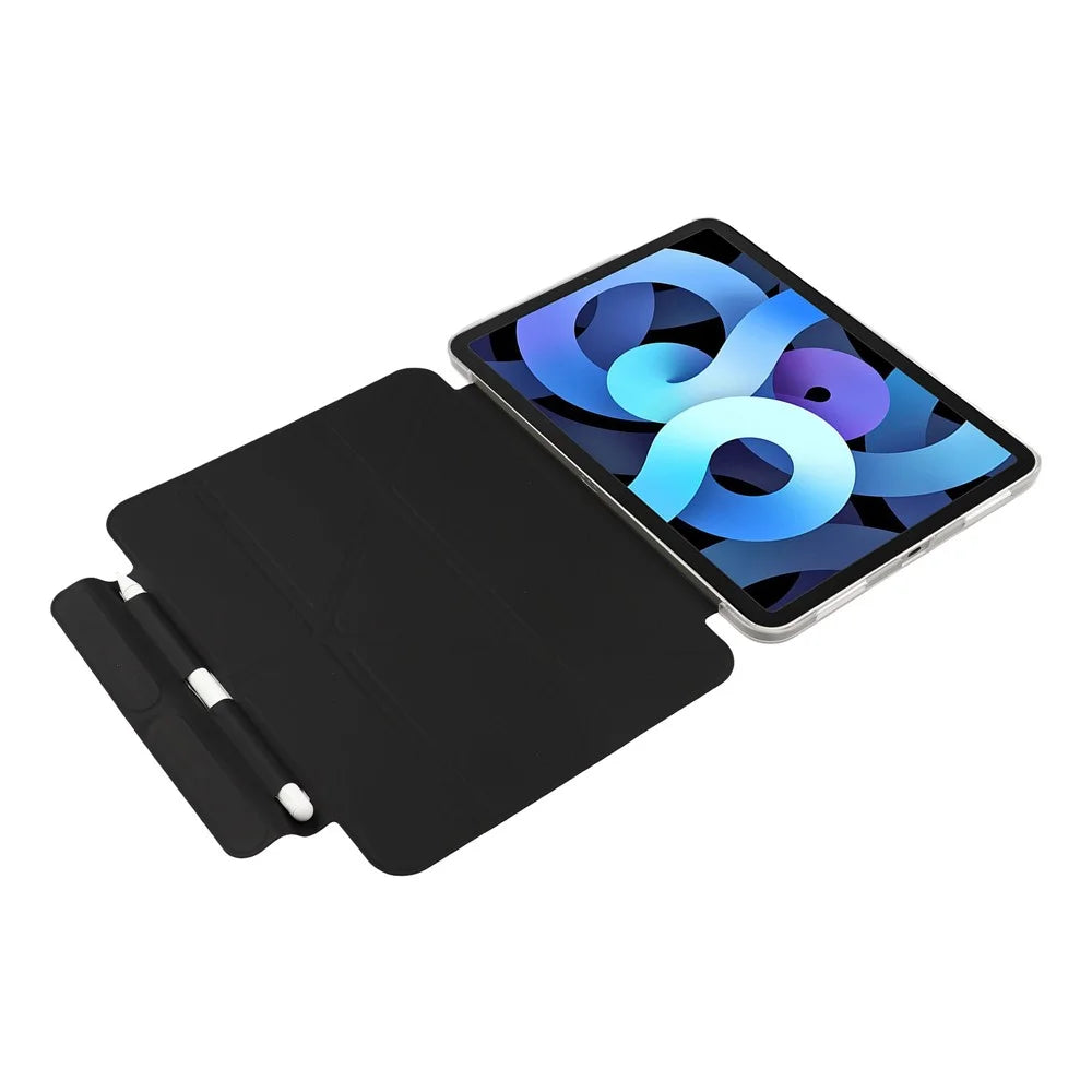 Case for iPad Air 11 (2026)  /  (2025)  /  (2024)  /  Air (2022)  /  Air (2020) Clear Hard Shell with Pencil Holder Smart Sleep Wake Stand Protective Cover - Black - 2