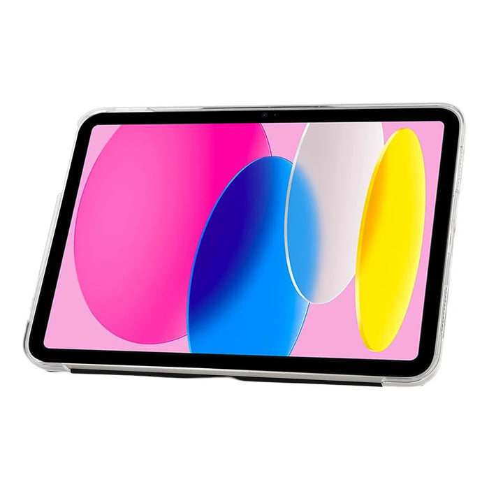 Case for iPad (2025)  /  10.9 (2022) Clear Hard Shell with Pencil Holder Smart Sleep Wake Stand Protective Cover - Black - 4