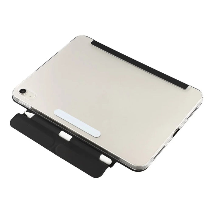 Case for iPad (2025)  /  10.9 (2022) Clear Hard Shell with Pencil Holder Smart Sleep Wake Stand Protective Cover - Black - 5