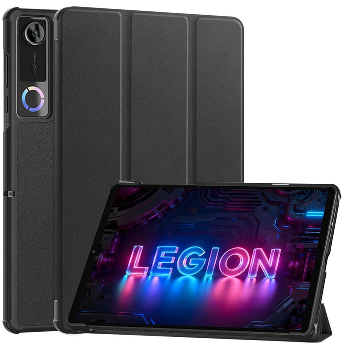 For Lenovo Tab Gen 5 / Legion Y700 (Gen 5) Case Anti-Drop Leather Stand Tablet Cover  - Black - 1