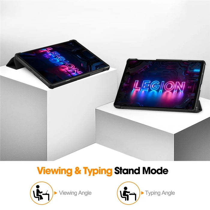For Lenovo Tab Gen 5 / Legion Y700 (Gen 5) Case Anti-Drop Leather Stand Tablet Cover  - Black - 5