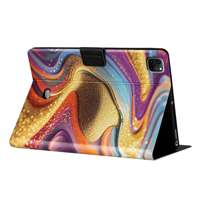 Tablet Case for iPad Air 11 (2025)  /  (2024)  /  Air (2022)  /  (2020) Litchi Texture TPU + PU Leather Protective Cover - Golden Sand - 4