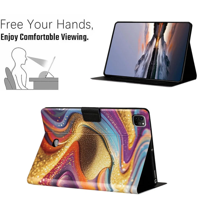 Tablet Case for iPad Air 11 (2025)  /  (2024)  /  Air (2022)  /  (2020) Litchi Texture TPU + PU Leather Protective Cover - Golden Sand - 5