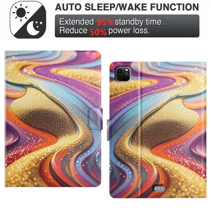 Tablet Case for iPad Air 11 (2025)  /  (2024)  /  Air (2022)  /  (2020) Litchi Texture TPU + PU Leather Protective Cover - Golden Sand - 6