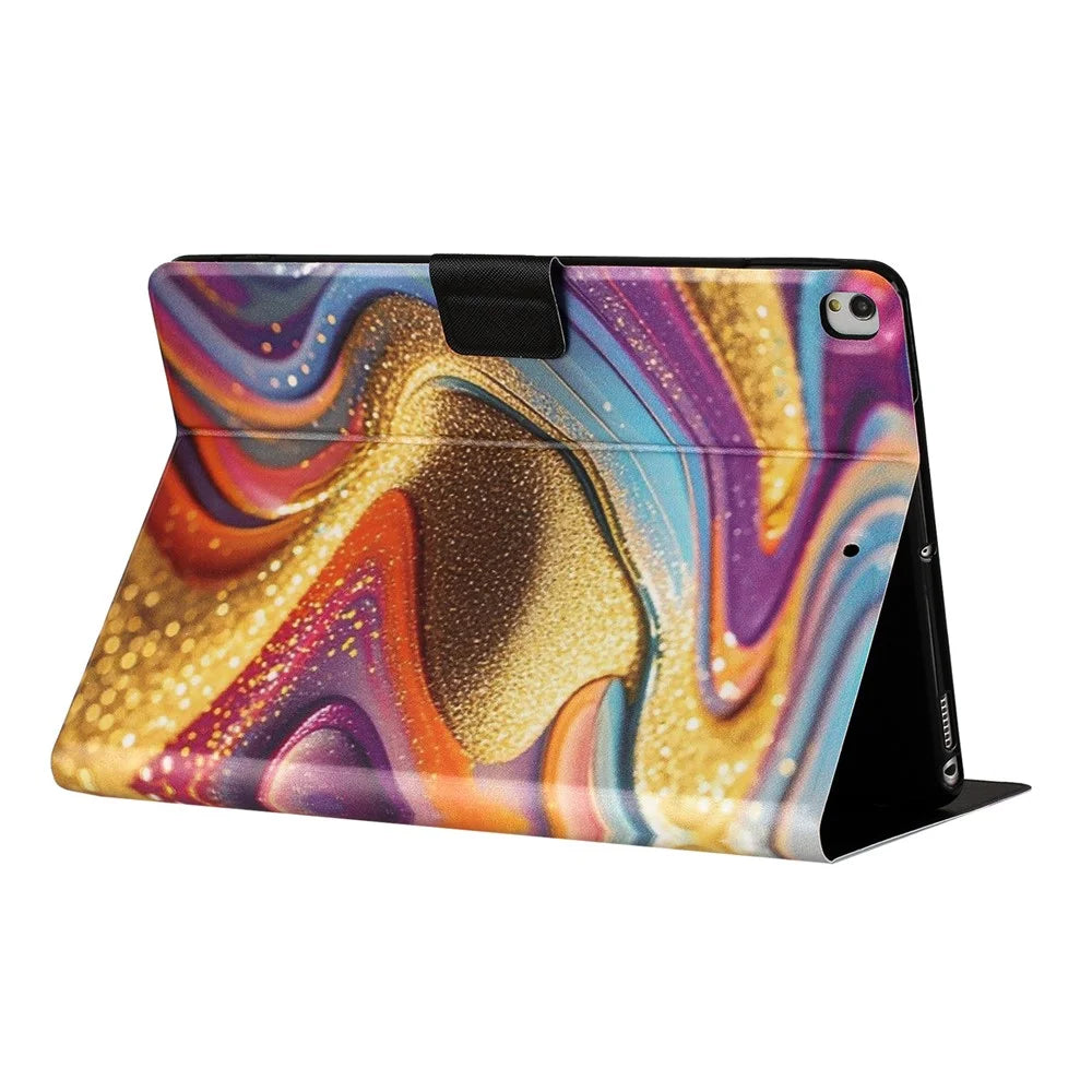 Tablet Case for iPad 10.2 (2020)  /  (2019)  /  Air 10.5 inch (2019)  /  Pro 10.5-inch (2017) Litchi Texture TPU + PU Leather Protective Cover - Golden Sand - 4