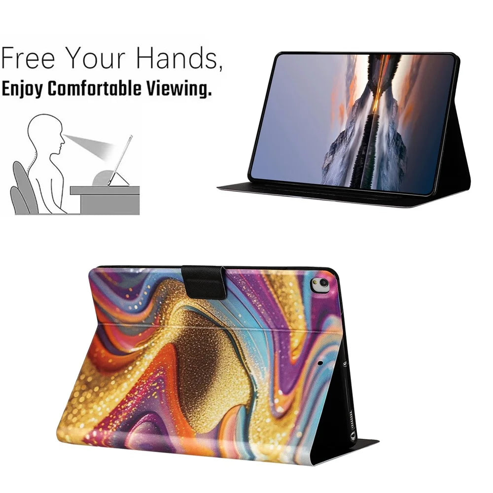 Tablet Case for iPad 10.2 (2020)  /  (2019)  /  Air 10.5 inch (2019)  /  Pro 10.5-inch (2017) Litchi Texture TPU + PU Leather Protective Cover - Golden Sand - 5