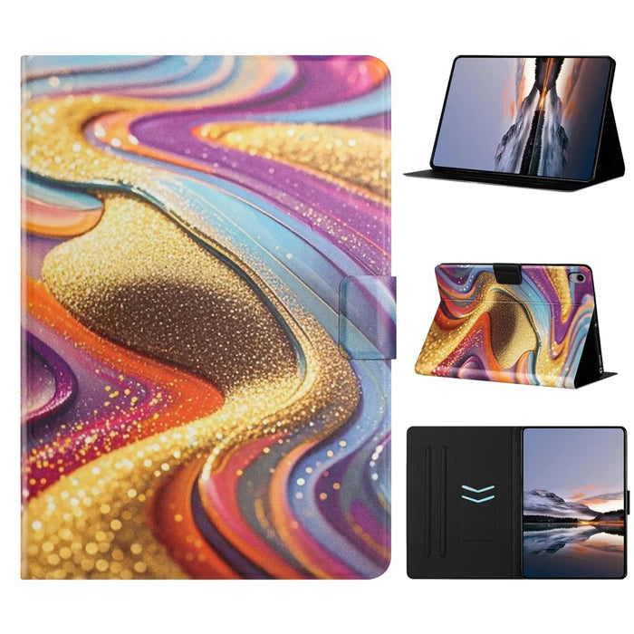 Tablet Case for iPad (2025)  /  10.9 (2022) Litchi Texture TPU + PU Leather Protective Cover - Golden Sand - 1
