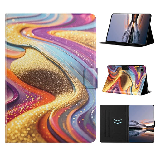 For Lenovo Xiaoxin Pad 11 2025 Tablet Case Litchi Texture TPU + PU Leather Protective Cover - Golden Sand - 1