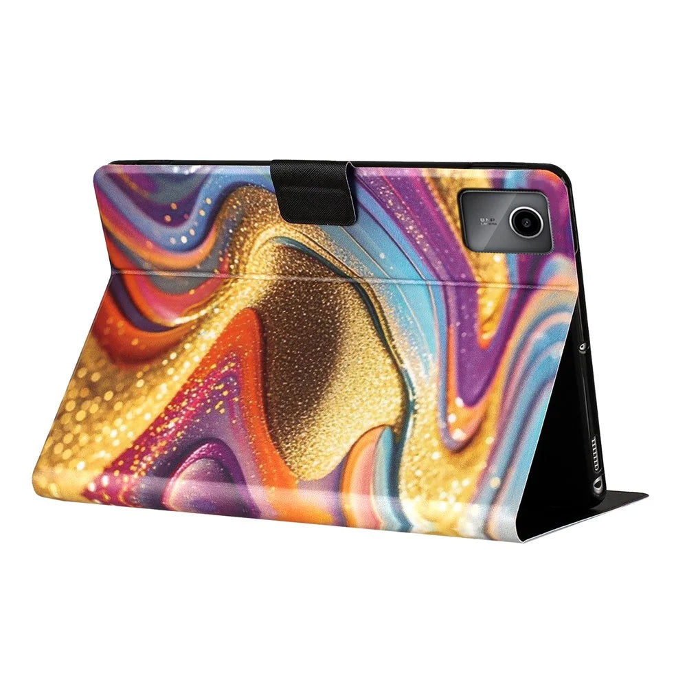 For Lenovo Xiaoxin Pad 12.1 (2025) Tablet Case Litchi Texture TPU + PU Leather Protective Cover - Golden Sand - 4
