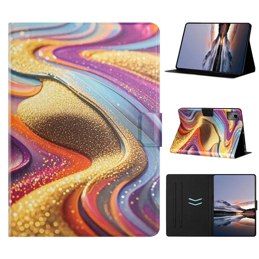 Tablet Case for Lenovo Tab M11  /  Xiaoxin Pad 11 2024 Litchi Texture TPU + PU Leather Protective Cover - Golden Sand - 1