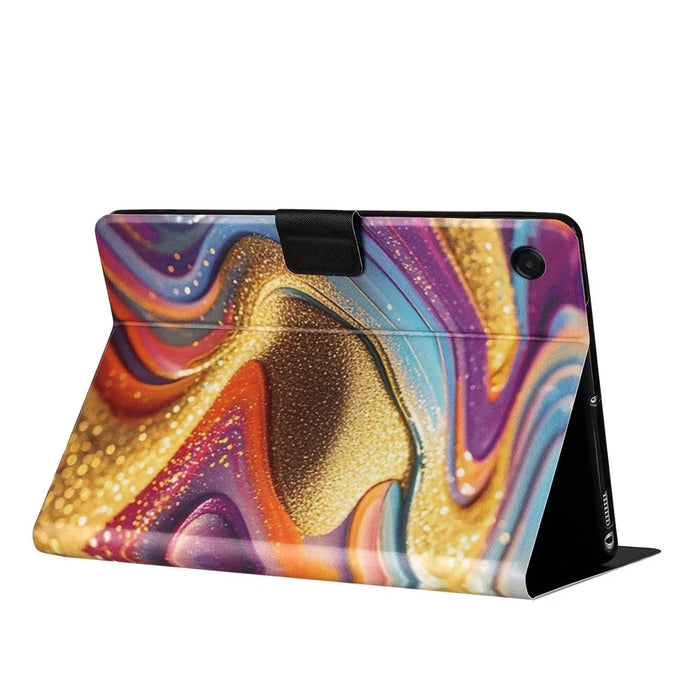 Tablet Case for Samsung Galaxy Tab A8 10.5 (2022)  /  (2021) Litchi Texture TPU + PU Leather Protective Cover - Golden Sand - 4