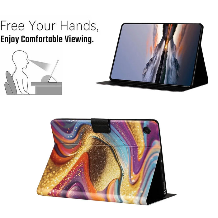 Tablet Case for Samsung Galaxy Tab A8 10.5 (2022)  /  (2021) Litchi Texture TPU + PU Leather Protective Cover - Golden Sand - 5