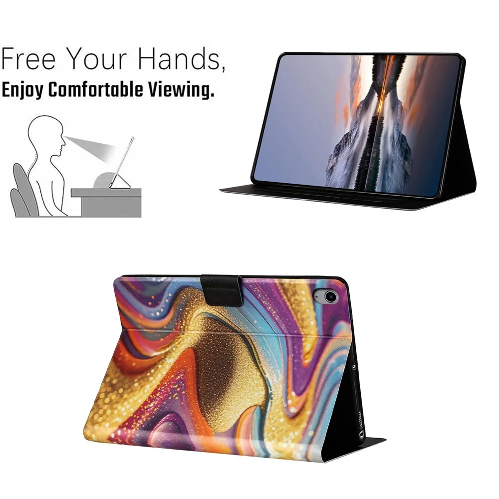 For Samsung Galaxy Tab S11 Tablet Case Litchi Texture TPU + PU Leather Protective Cover - Golden Sand - 5
