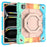 Case For iPad Pro 13 (2025)  /  (2024) with Hand Grip Kickstand PC + Silicone Tablet Cover - Rainbow+Pink - 1
