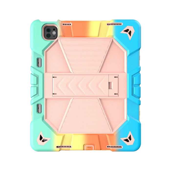 Tablet Case For iPad Pro 13 (2025)  /  (2024) with Kickstand PC + Silicone Shockproof Protective Cover - Rainbow Pink - 2