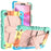 For Lenovo Tab K9 Tablet Case with Kickstand PC + Silicone Shockproof Protective Cover - Rainbow+Pink - 1