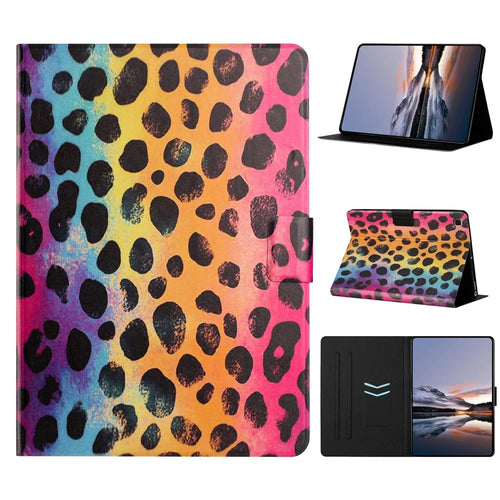For Samsung Galaxy Tab A7 Lite 8.7-inch Tablet Case Litchi Texture TPU + PU Leather Protective Cover - Leopard Print - 1