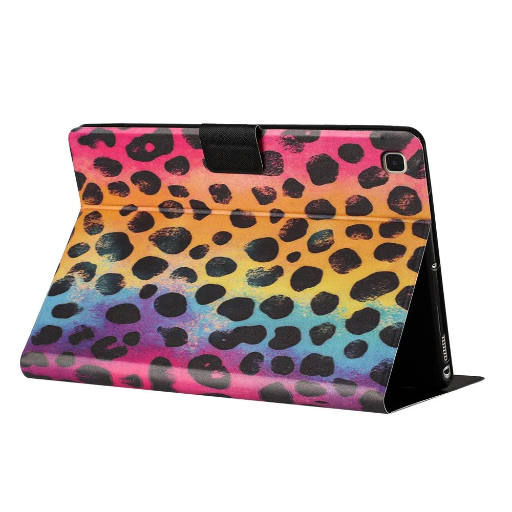 For Samsung Galaxy Tab A7 Lite 8.7-inch Tablet Case Litchi Texture TPU + PU Leather Protective Cover - Leopard Print - 4