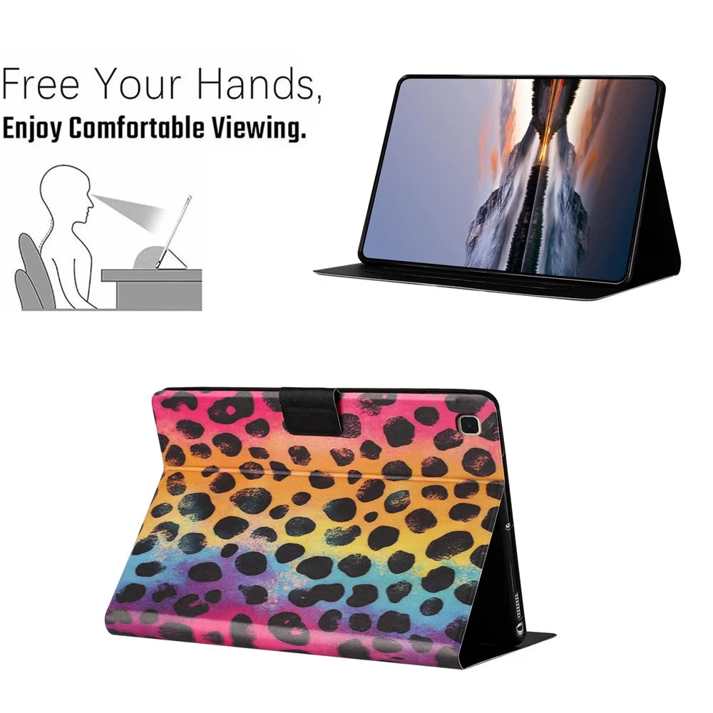 For Samsung Galaxy Tab A7 Lite 8.7-inch Tablet Case Litchi Texture TPU + PU Leather Protective Cover - Leopard Print - 5