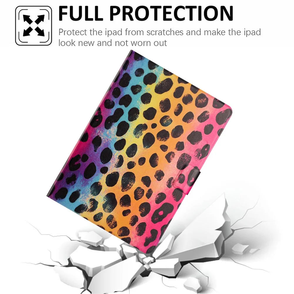 For Samsung Galaxy Tab A7 Lite 8.7-inch Tablet Case Litchi Texture TPU + PU Leather Protective Cover - Leopard Print - 7