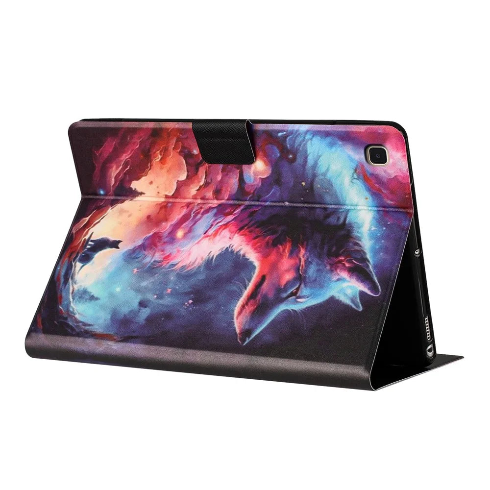 For Samsung Galaxy Tab A 10.1 (2019) Tablet Case Litchi Texture TPU + PU Leather Protective Cover - Colorful Wolf - 4