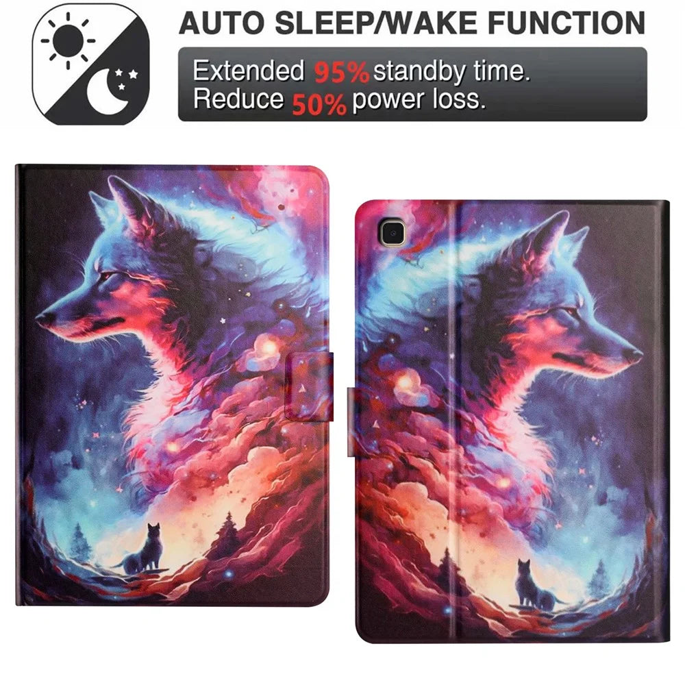 For Samsung Galaxy Tab A 10.1 (2019) Tablet Case Litchi Texture TPU + PU Leather Protective Cover - Colorful Wolf - 6