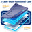 For Samsung Galaxy Tab A11+ Tablet Case Wavy Texture Silicone PC Cover with Kickstand  /  Shoulder Strap - Navy Blue - 7