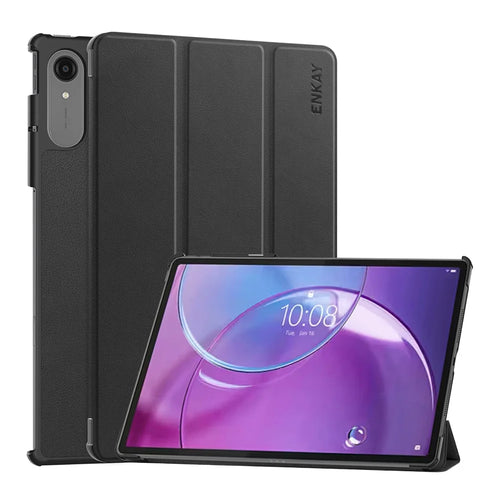 ENKAY HAT PRINCE For Lenovo Idea Tab Pro Gen 2 Trifold Stand Cover PU Leather + PC Tablet Case - Black - 1