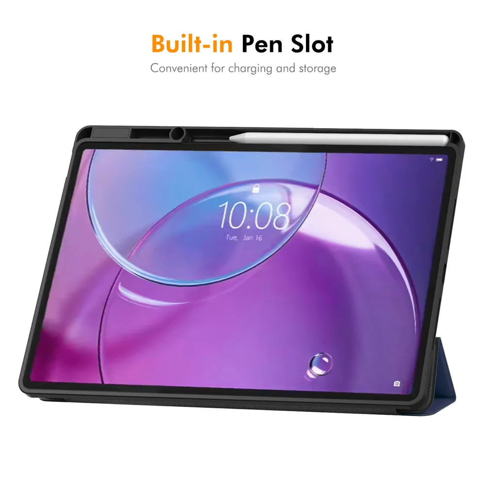 ENKAY HAT PRINCE For Lenovo Idea Tab Pro Gen 2 Tri-Fold Stand Tablet Case PU Leather+TPU Smart Cover with Pencil Holder - Black - 4
