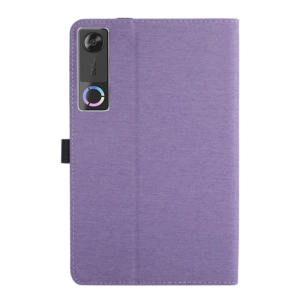 For Lenovo Tab Gen 5 / Legion Y700 (Gen 5) Case with Stand Card Holder Cloth Texture Leather Tablet Cover - Purple - 5