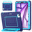 Tablet Case for iPad Air 11 (2026) / (2025) / (2024) / Air (2022) / (2020) / iPad Pro 11 (2022) / (2021) / (2020) / (2018) Wavy Texture Silicone PC Cover with Kickstand / Shoulder Strap - Navy Blue - 1