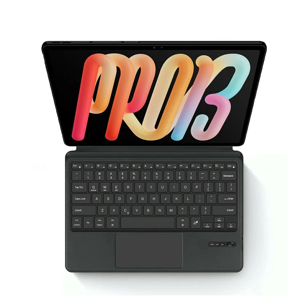 For Lenovo Xiaoxin Pad Pro 13 Leather Case + Touchpad Bluetooth-Compatible Keyboard (without Backlit) - Black - 2