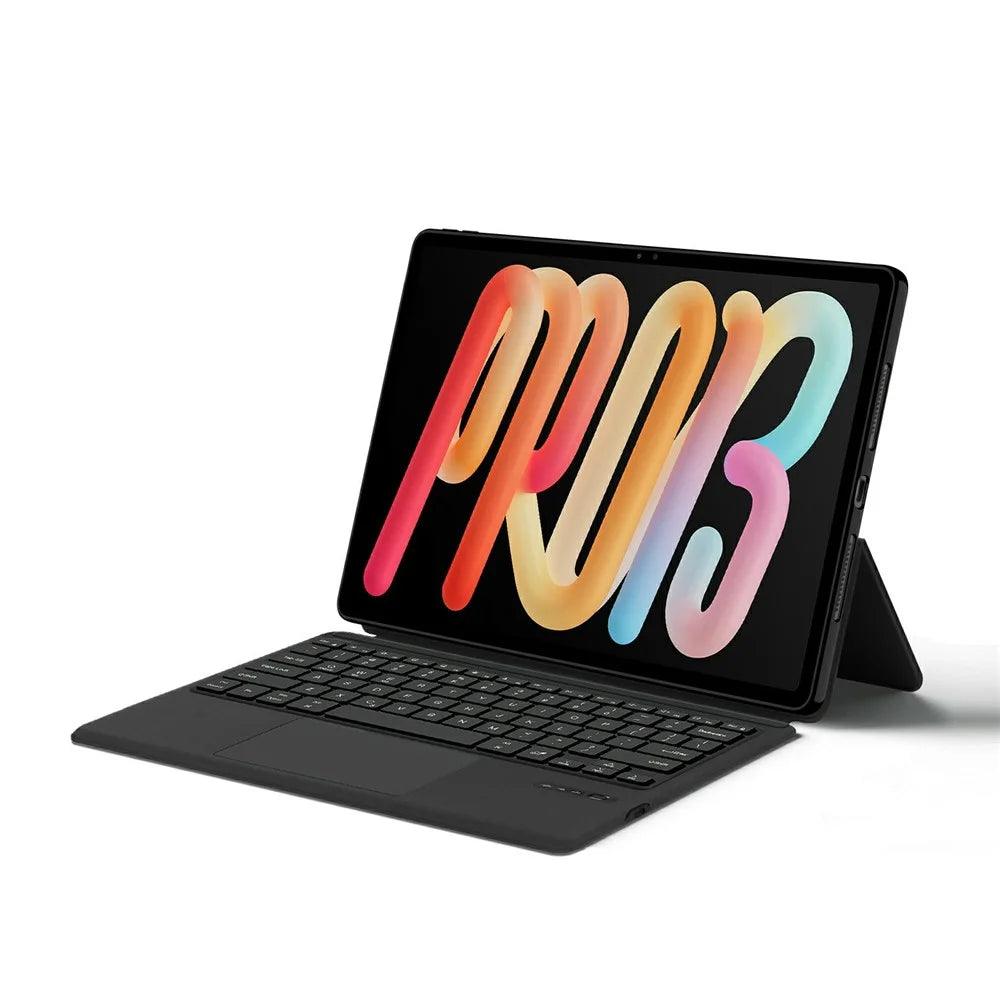 For Lenovo Xiaoxin Pad Pro 13 Leather Case + Touchpad Bluetooth-Compatible Keyboard (without Backlit) - Black - 4