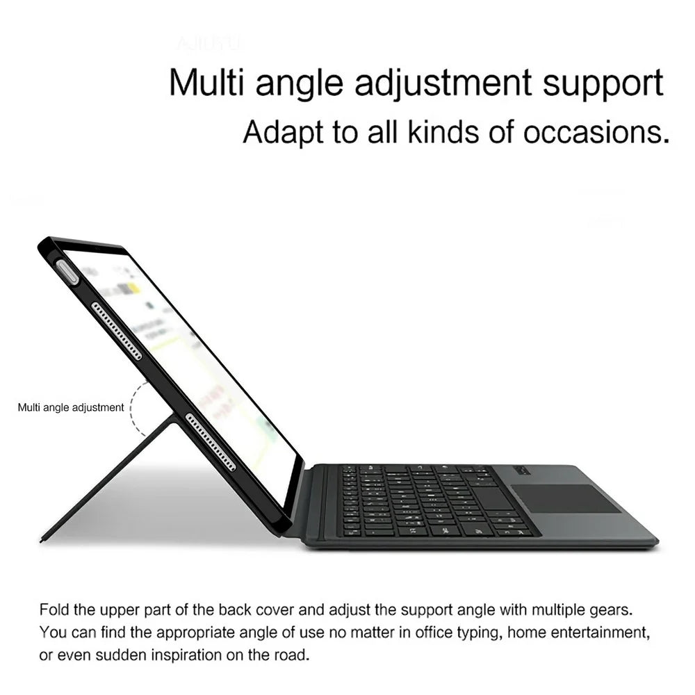 For Lenovo Xiaoxin Pad Pro 13 Leather Case + Touchpad Bluetooth-Compatible Keyboard (without Backlit) - Black - 6