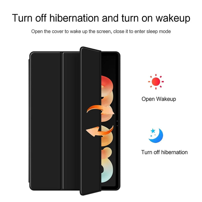 For Lenovo Xiaoxin Pad Pro 13 Case PU Leather TPU Back Trifold Stand Tablet Cover - Black - 5