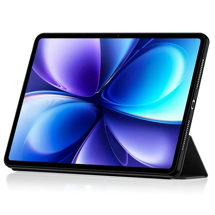 For vivo Pad6 Pro Case PU Leather TPU Back Trifold Stand Tablet Cover - Black - 2