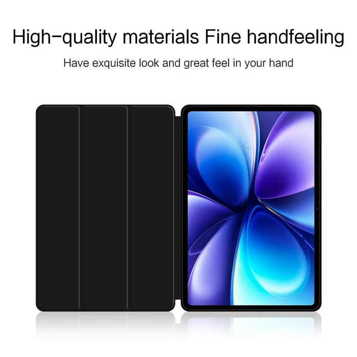 For vivo Pad6 Pro Case PU Leather TPU Back Trifold Stand Tablet Cover - Black - 5
