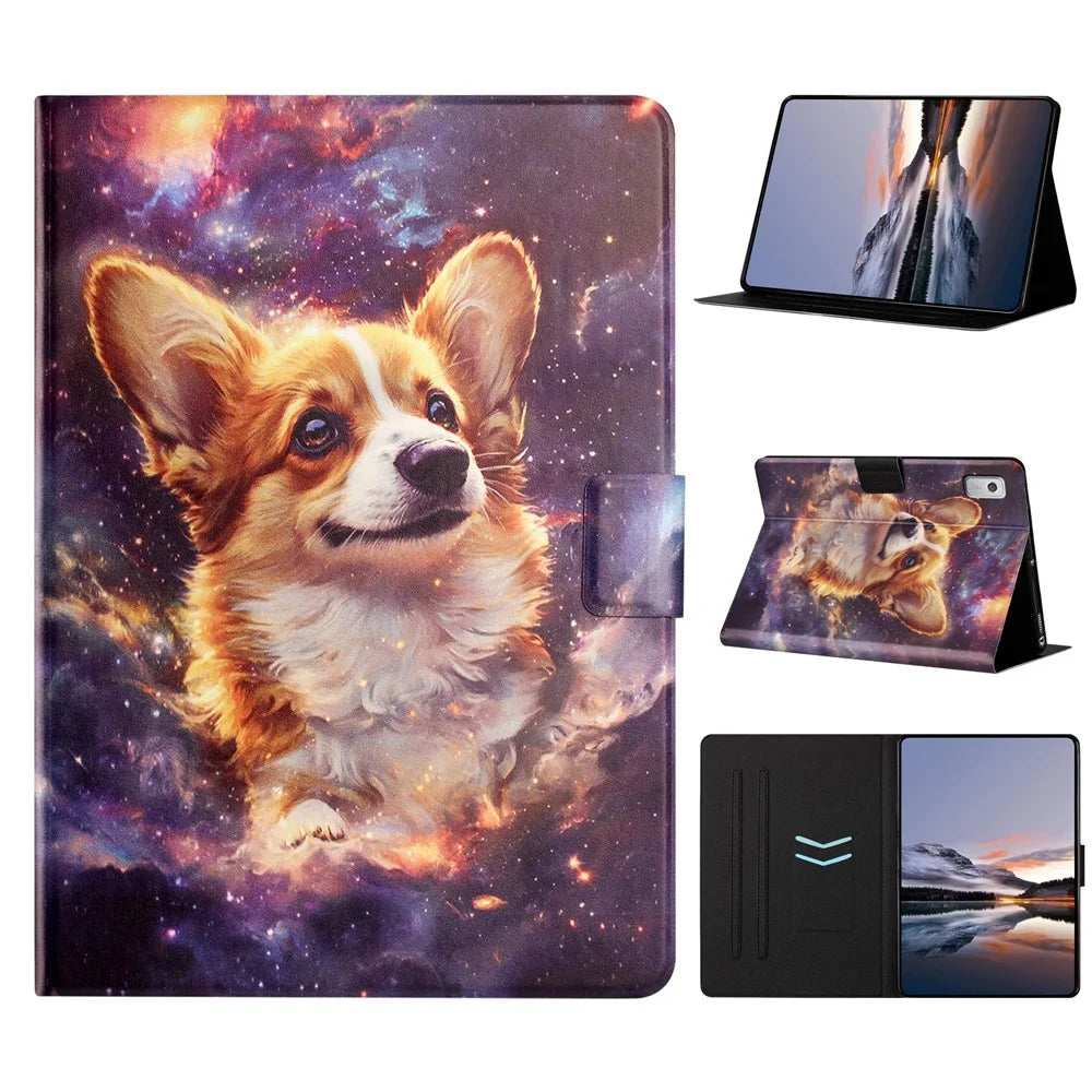 For Lenovo Tab M9 Tablet Case Litchi Texture TPU + PU Leather Protective Cover - Corgi - 1