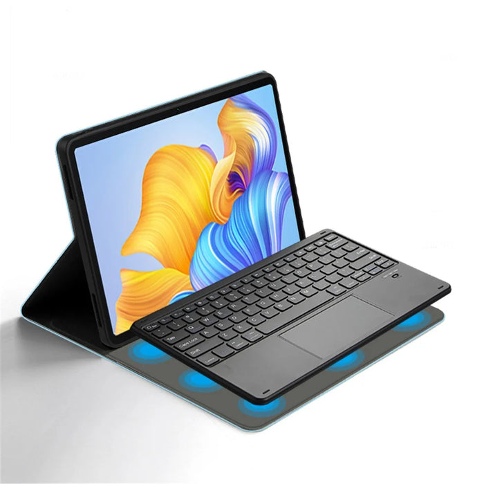 For Honor Pad 8 Leather Stand Tablet Case with Detachable Magnetic Wireless Keyboard (Without Touchpad) - Blue - 5